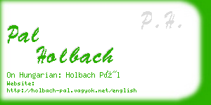 pal holbach business card